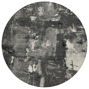 Homeroots 3' Beige And Brown Abstract Washable Indoor Outdoor Area Rug - Stylish, Durable, And Versatile Decor 8' Round Polyester 596844