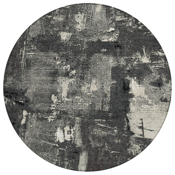 Homeroots 3' Beige And Brown Abstract Washable Indoor Outdoor Area Rug - Stylish, Durable, And Versatile Decor 8' Round Polyester 596844