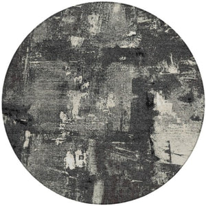 Homeroots 3' Beige And Brown Abstract Washable Indoor Outdoor Area Rug - Stylish, Durable, And Versatile Decor 8' Round Polyester 596844