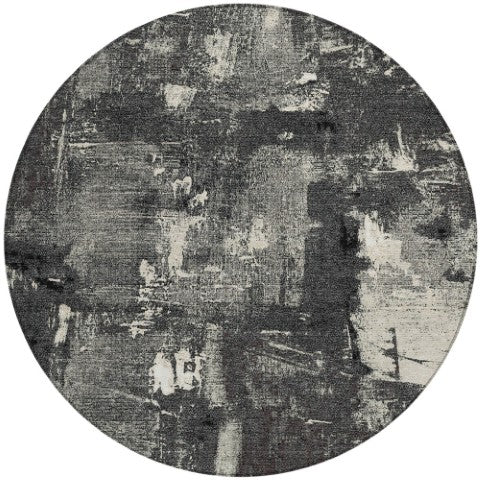 Homeroots 3' Beige And Brown Abstract Washable Indoor Outdoor Area Rug - Stylish, Durable, And Versatile Decor 8' Round Polyester 596844