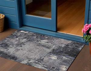 Homeroots 3' Beige And Brown Abstract Washable Indoor Outdoor Area Rug - Stylish, Durable, And Versatile Decor 3' X 5' Polyester 596848