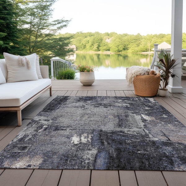 Homeroots 3' Beige And Brown Abstract Washable Indoor Outdoor Area Rug - Stylish, Durable, And Versatile Decor 5' X 8' Polyester 596849