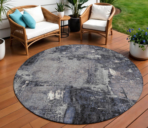 Homeroots 3' Beige And Brown Abstract Washable Indoor Outdoor Area Rug - Stylish, Durable, And Versatile Decor 8' Round Polyester 596850