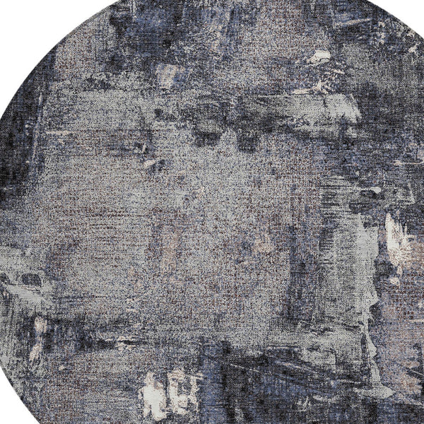 Homeroots 3' Beige And Brown Abstract Washable Indoor Outdoor Area Rug - Stylish, Durable, And Versatile Decor 8' Round Polyester 596850