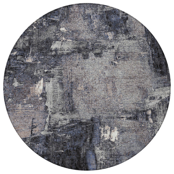 Homeroots 3' Beige And Brown Abstract Washable Indoor Outdoor Area Rug - Stylish, Durable, And Versatile Decor 8' Round Polyester 596850