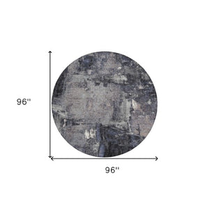 Homeroots 3' Beige And Brown Abstract Washable Indoor Outdoor Area Rug - Stylish, Durable, And Versatile Decor 8' Round Polyester 596850