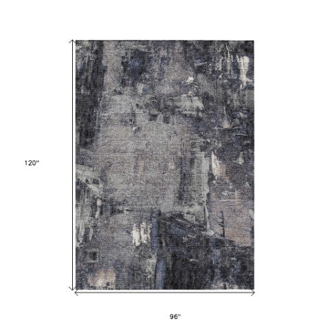 Homeroots 3' Beige And Brown Abstract Washable Indoor Outdoor Area Rug - Stylish, Durable, And Versatile Decor 8' X 10' Polyester 596851