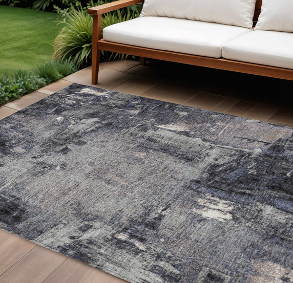 Homeroots 3' Beige And Brown Abstract Washable Indoor Outdoor Area Rug - Stylish, Durable, And Versatile Decor 8' X 10' Polyester 596851