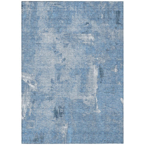 HomeRoots 5' Denim Blue and Ivory Abstract Area Rug - Stylish, Durable, Washable for Indoor and Outdoor Spaces 5' X 8' 596855