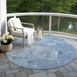 Homeroots 3' Beige And Brown Abstract Washable Indoor Outdoor Area Rug - Stylish, Durable, And Versatile Decor 8' Round Polyester 596856