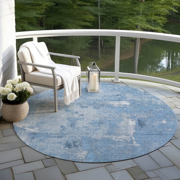 Homeroots 3' Beige And Brown Abstract Washable Indoor Outdoor Area Rug - Stylish, Durable, And Versatile Decor 8' Round Polyester 596856