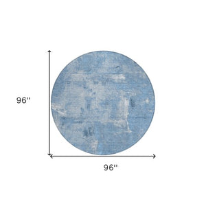 Homeroots 3' Beige And Brown Abstract Washable Indoor Outdoor Area Rug - Stylish, Durable, And Versatile Decor 8' Round Polyester 596856