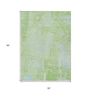 Homeroots 3' Beige And Brown Abstract Washable Indoor Outdoor Area Rug - Stylish, Durable, And Versatile Decor 3' X 5' Polyester 596860