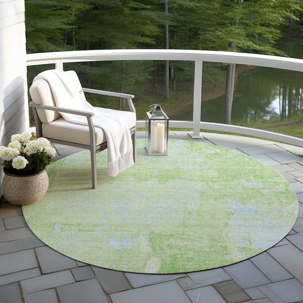 Homeroots 3' Beige And Brown Abstract Washable Indoor Outdoor Area Rug - Stylish, Durable, And Versatile Decor 8' Round Polyester 596862