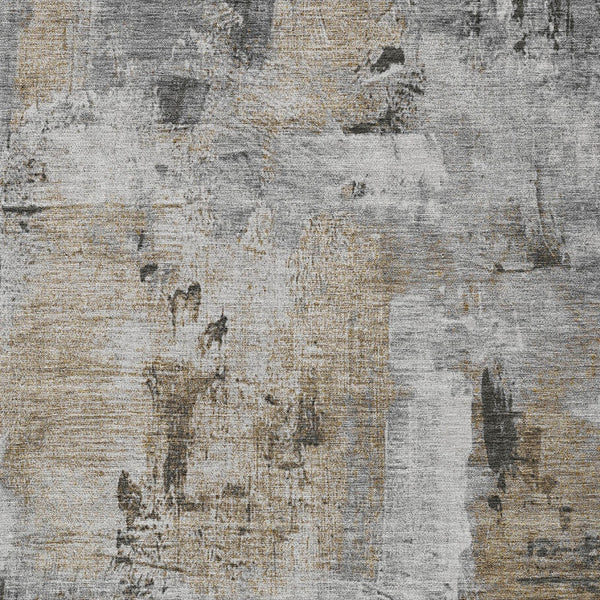 Homeroots 3' Beige And Brown Abstract Washable Indoor Outdoor Area Rug - Stylish, Durable, And Versatile Decor 5' X 8' Polyester 596867