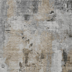 Homeroots 3' Beige And Brown Abstract Washable Indoor Outdoor Area Rug - Stylish, Durable, And Versatile Decor 8' X 10' Polyester 596869