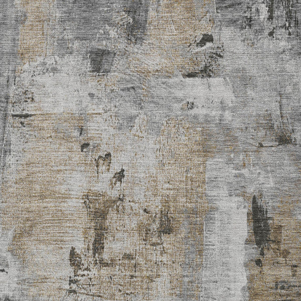 Homeroots 3' Beige And Brown Abstract Washable Indoor Outdoor Area Rug - Stylish, Durable, And Versatile Decor 9' X 12' Polyester 596870