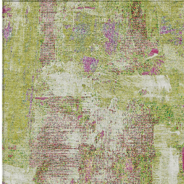 Homeroots 3' Beige And Brown Abstract Washable Indoor Outdoor Area Rug - Stylish, Durable, And Versatile Decor 3' X 5' Polyester 596872