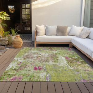 Homeroots 3' Beige And Brown Abstract Washable Indoor Outdoor Area Rug - Stylish, Durable, And Versatile Decor 8' X 10' Polyester 596875
