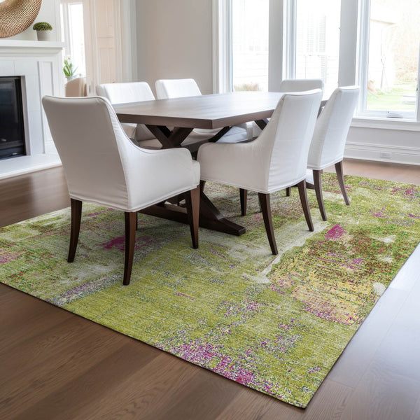 Homeroots 3' Beige And Brown Abstract Washable Indoor Outdoor Area Rug - Stylish, Durable, And Versatile Decor 8' X 10' Polyester 596875