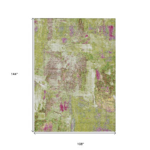 Homeroots 3' Beige And Brown Abstract Washable Indoor Outdoor Area Rug - Stylish, Durable, And Versatile Decor 9' X 12' Polyester 596876