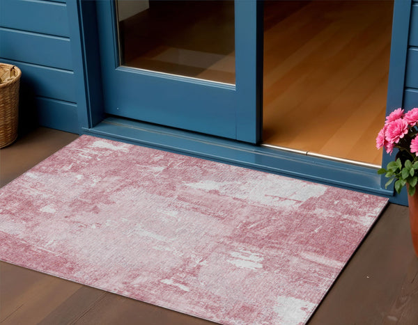 Homeroots 3' Beige And Brown Abstract Washable Indoor Outdoor Area Rug - Stylish, Durable, And Versatile Decor 3' X 5' Polyester 596884