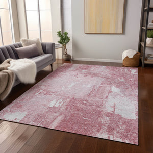 Homeroots 3' Beige And Brown Abstract Washable Indoor Outdoor Area Rug - Stylish, Durable, And Versatile Decor 3' X 5' Polyester 596884