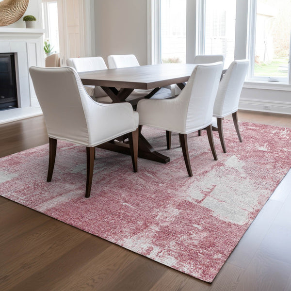 Homeroots 3' Beige And Brown Abstract Washable Indoor Outdoor Area Rug - Stylish, Durable, And Versatile Decor 3' X 5' Polyester 596884