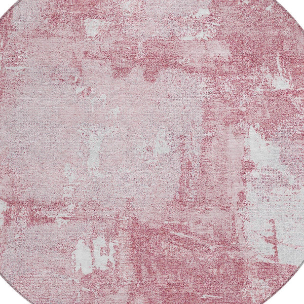 Homeroots 3' Beige And Brown Abstract Washable Indoor Outdoor Area Rug - Stylish, Durable, And Versatile Decor 8' Round Polyester 596886