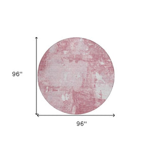 Homeroots 3' Beige And Brown Abstract Washable Indoor Outdoor Area Rug - Stylish, Durable, And Versatile Decor 8' Round Polyester 596886