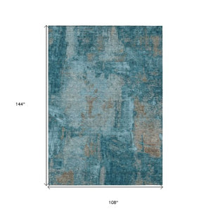 Homeroots 3' Beige And Brown Abstract Washable Indoor Outdoor Area Rug - Stylish, Durable, And Versatile Decor 9' X 12' Polyester 596894