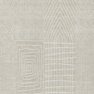 Homeroots 3' Beige And Ivory Geometric Washable Area Rug - Versatile Indoor Outdoor Design For Any Space 9' X 12' Polyester 596900