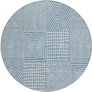 Homeroots 3' Beige And Ivory Geometric Washable Area Rug - Versatile Indoor Outdoor Design For Any Space 8' Round Polyester 596916