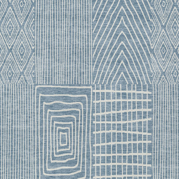 Homeroots 3' Beige And Ivory Geometric Washable Area Rug - Versatile Indoor Outdoor Design For Any Space 8' X 10' Polyester 596917