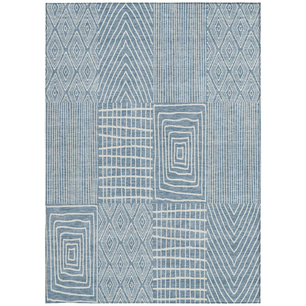 Homeroots 3' Beige And Ivory Geometric Washable Area Rug - Versatile Indoor Outdoor Design For Any Space 10' X 14' Polyester 596919