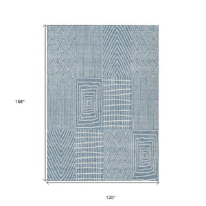 Homeroots 3' Beige And Ivory Geometric Washable Area Rug - Versatile Indoor Outdoor Design For Any Space 10' X 14' Polyester 596919