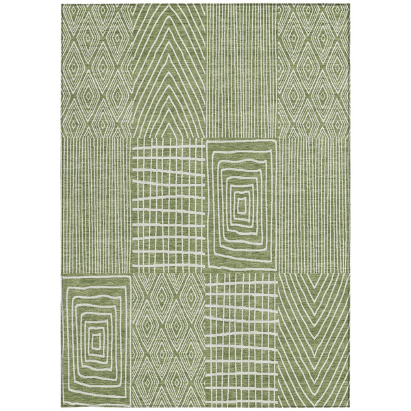 Homeroots 3' Beige And Ivory Geometric Washable Area Rug - Versatile Indoor Outdoor Design For Any Space 3' X 5' Polyester 596920
