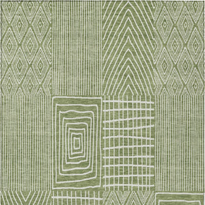 Homeroots 3' Beige And Ivory Geometric Washable Area Rug - Versatile Indoor Outdoor Design For Any Space 3' X 5' Polyester 596920