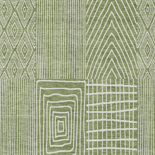 Homeroots 3' Beige And Ivory Geometric Washable Area Rug - Versatile Indoor Outdoor Design For Any Space 5' X 8' Polyester 596921