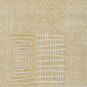 Homeroots 3' Beige And Ivory Geometric Washable Area Rug - Versatile Indoor Outdoor Design For Any Space 3' X 5' Polyester 596926