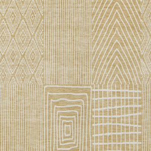 Homeroots 3' Beige And Ivory Geometric Washable Area Rug - Versatile Indoor Outdoor Design For Any Space 5' X 8' Polyester 596927