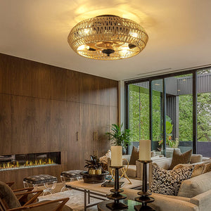 English Elm Rattan 5-Bulb Ceiling Fan Light with Remote, Dimmable LED, Reversible Quiet DC Motor, Timer Modes W2738P242331