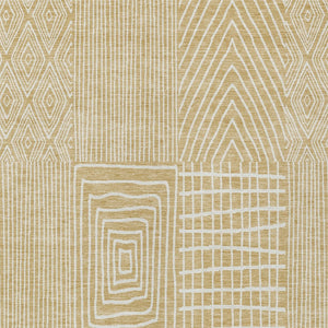Homeroots 3' Beige And Ivory Geometric Washable Area Rug - Versatile Indoor Outdoor Design For Any Space 9' X 12' Polyester 596930