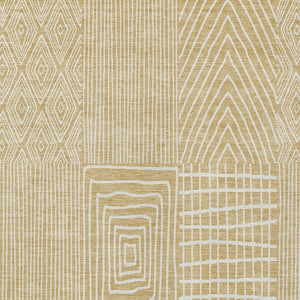 Homeroots 3' Beige And Ivory Geometric Washable Area Rug - Versatile Indoor Outdoor Design For Any Space 10' X 14' Polyester 596931