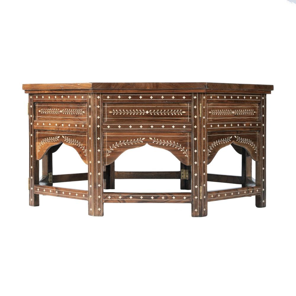 Butler Specialty Butler Mandore 42" Octagon Coffee Table With Teak Wood & Bone Inlays – Elegant, Handcrafted Charm Brown Teak Wood,Camel Bone,Inlay 5969338-butler
