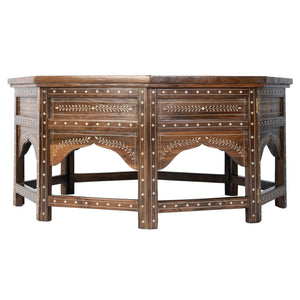 Butler Specialty Butler Mandore 42" Octagon Coffee Table With Teak Wood & Bone Inlays – Elegant, Handcrafted Charm Brown Teak Wood,Camel Bone,Inlay 5969338-butler