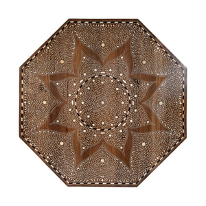 Butler Specialty Butler Mandore 42" Octagon Coffee Table With Teak Wood & Bone Inlays – Elegant, Handcrafted Charm Brown Teak Wood,Camel Bone,Inlay 5969338-butler