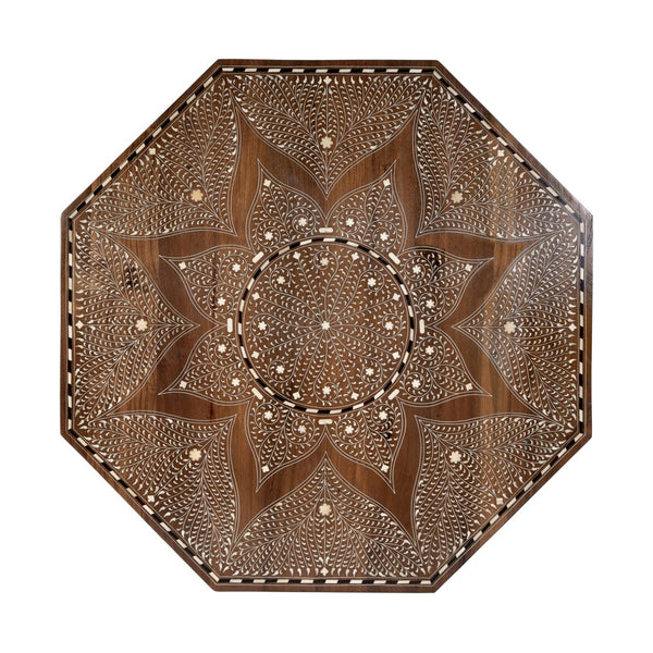 Butler Specialty Butler Mandore 42" Octagon Coffee Table With Teak Wood & Bone Inlays – Elegant, Handcrafted Charm Brown Teak Wood,Camel Bone,Inlay 5969338-butler
