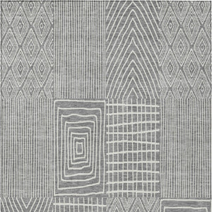 Homeroots 3' Beige And Ivory Geometric Washable Area Rug - Versatile Indoor Outdoor Design For Any Space 9' X 12' Polyester 596936