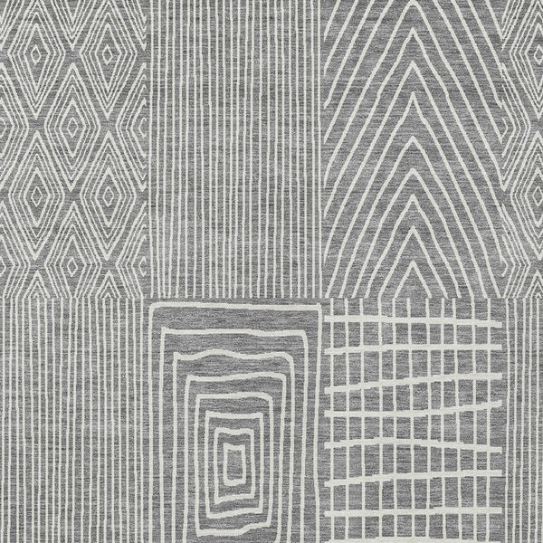 Homeroots 3' Beige And Ivory Geometric Washable Area Rug - Versatile Indoor Outdoor Design For Any Space 9' X 12' Polyester 596936